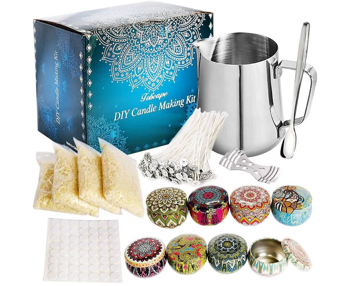 122PCS Candle Making Kit Diy Candle Craft Tool Set Pouring Pot Wick Wax Kit Gift