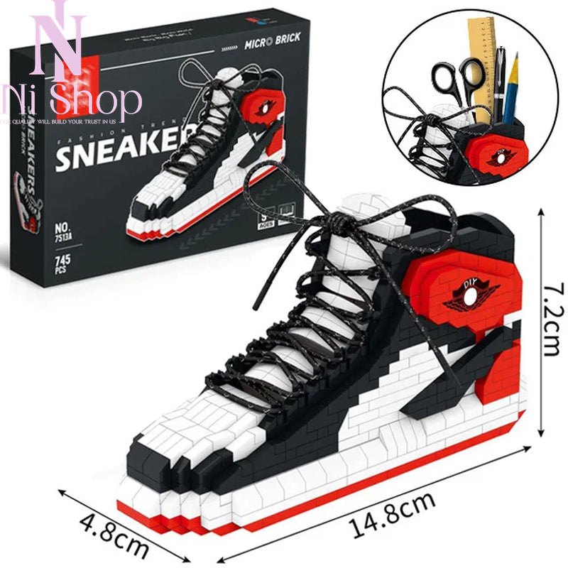 Sneakers Shoes Building Blocks Sport Basketball Shoe Bricks Assembly Toys Gifts