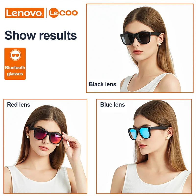 Lecoo C8 Wireless Bluetooth Smart Glasses with HD Microphone and Earphone for Outdoor Sports