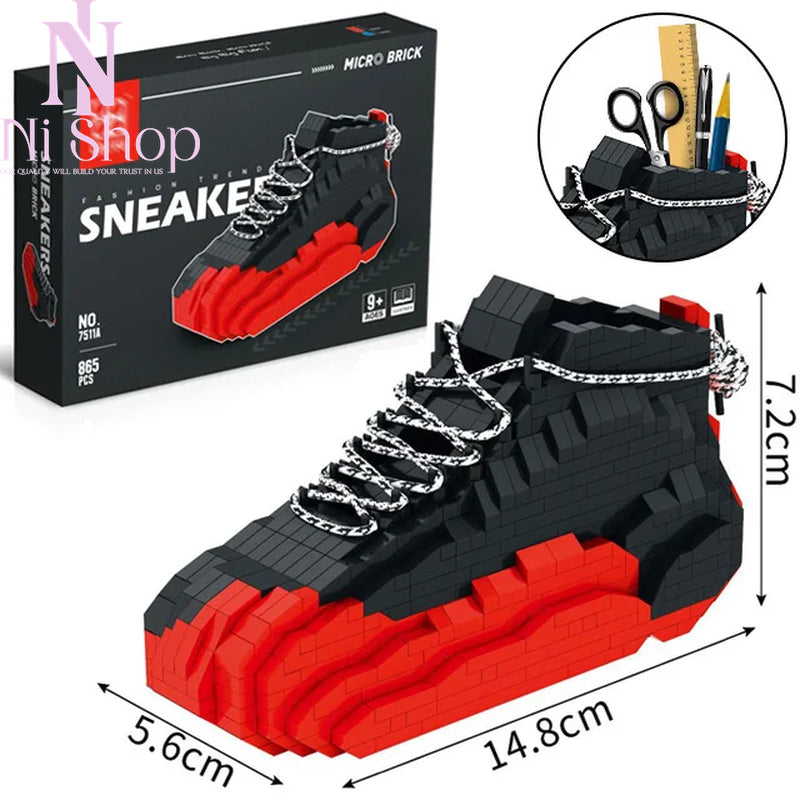 Sneakers Shoes Building Blocks Sport Basketball Shoe Bricks Assembly Toys Gifts