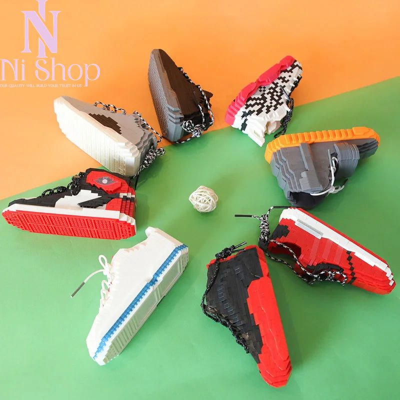 Sneakers Shoes Building Blocks Sport Basketball Shoe Bricks Assembly Toys Gifts