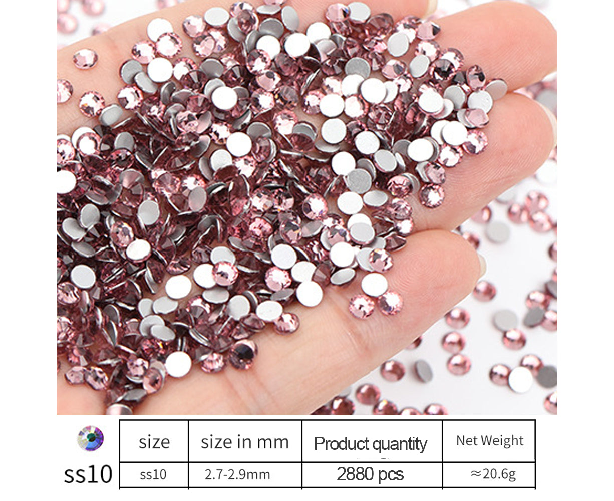 Crystal Glass Hotfix Rhinestones, for Crafts Clothes Costumes Shoes Jewelry, round Glass Gems