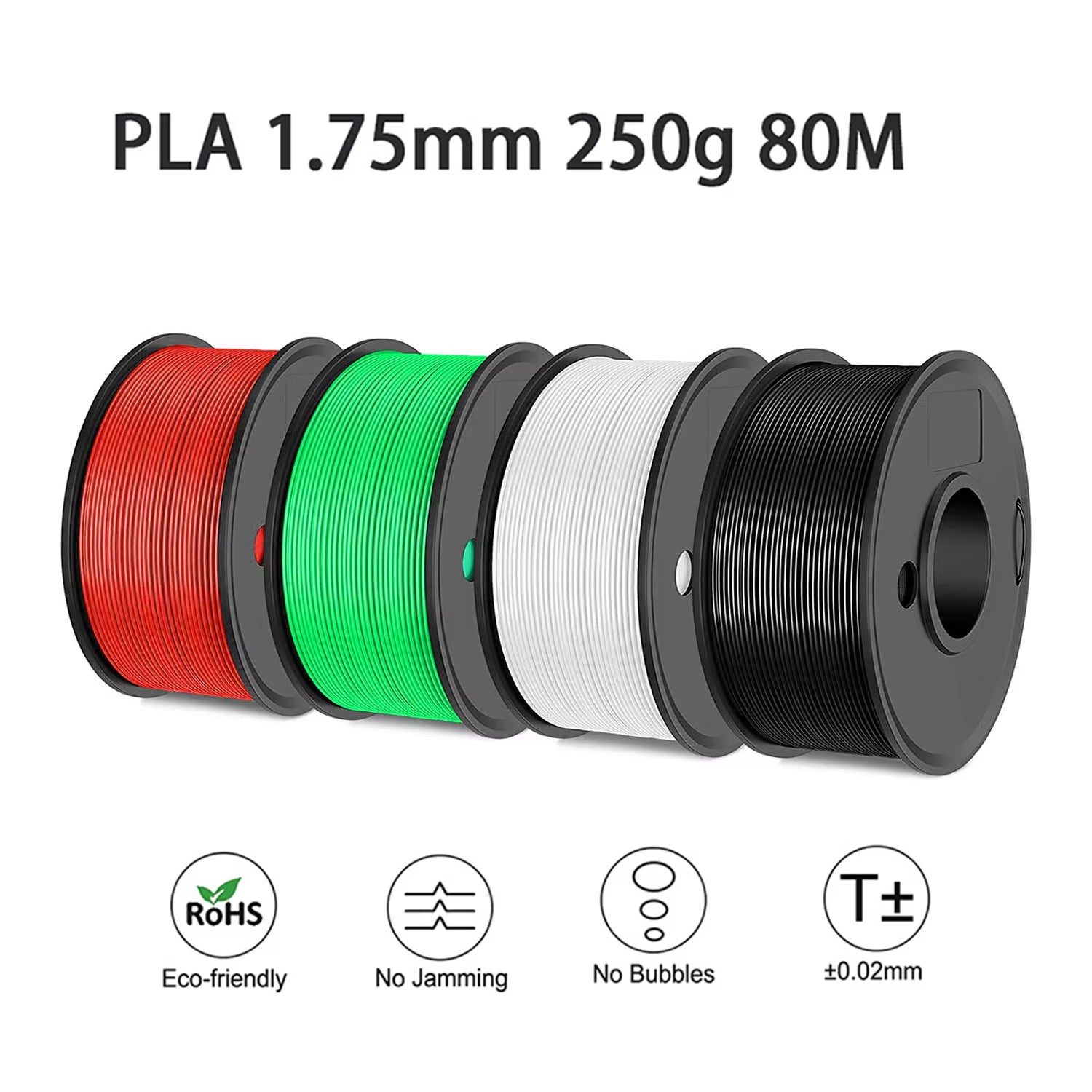 PLA 3D Printing Filament - 250g, 80m Length, 1.75mm Diameter for FDM Printers