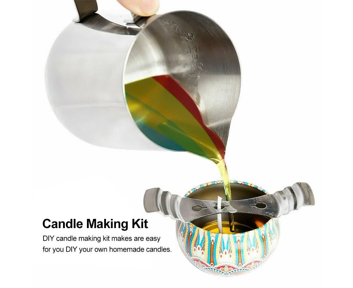 122PCS Candle Making Kit Diy Candle Craft Tool Set Pouring Pot Wick Wax Kit Gift