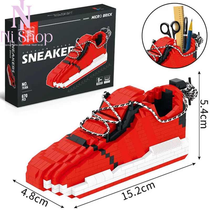 Sneakers Shoes Building Blocks Sport Basketball Shoe Bricks Assembly Toys Gifts