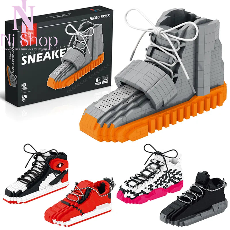 Sneakers Shoes Building Blocks Sport Basketball Shoe Bricks Assembly Toys Gifts