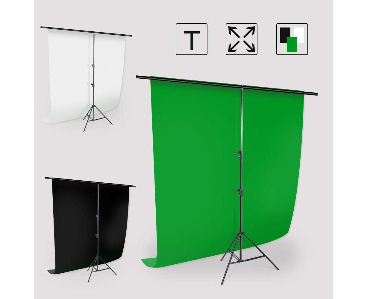 3M Studio Backdrop Stand Kit with Black, White & Green Screen