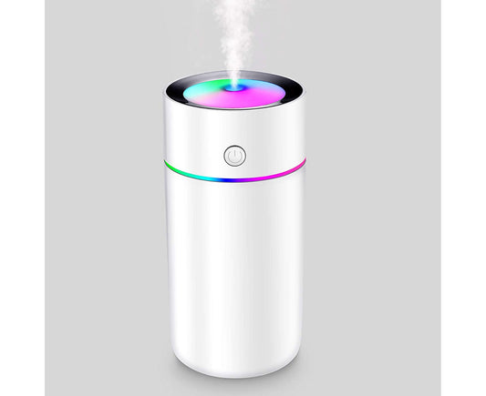 320 Ml 7-Color LED Night Light USB Humidifier Portable Mini Humidifiers Personal Desktop Humidifier Quiet Air Humidifier with 2 Modes(White)