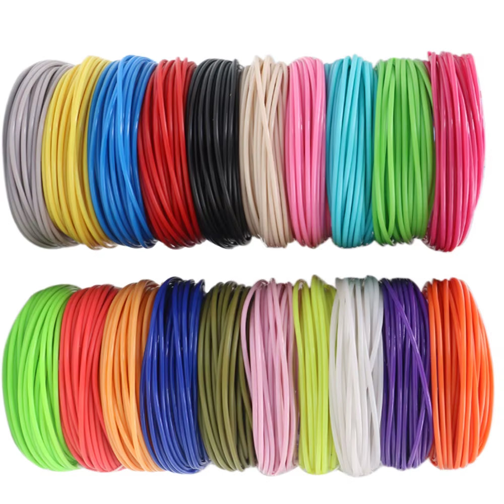 Colored PLA Filament for 3D Pen Printing - Smoke-Free and Safe Plastic Refill in Various Lengths (36M, 50M, 100M, 150M, 200M) for Children's 3D Printing Pens