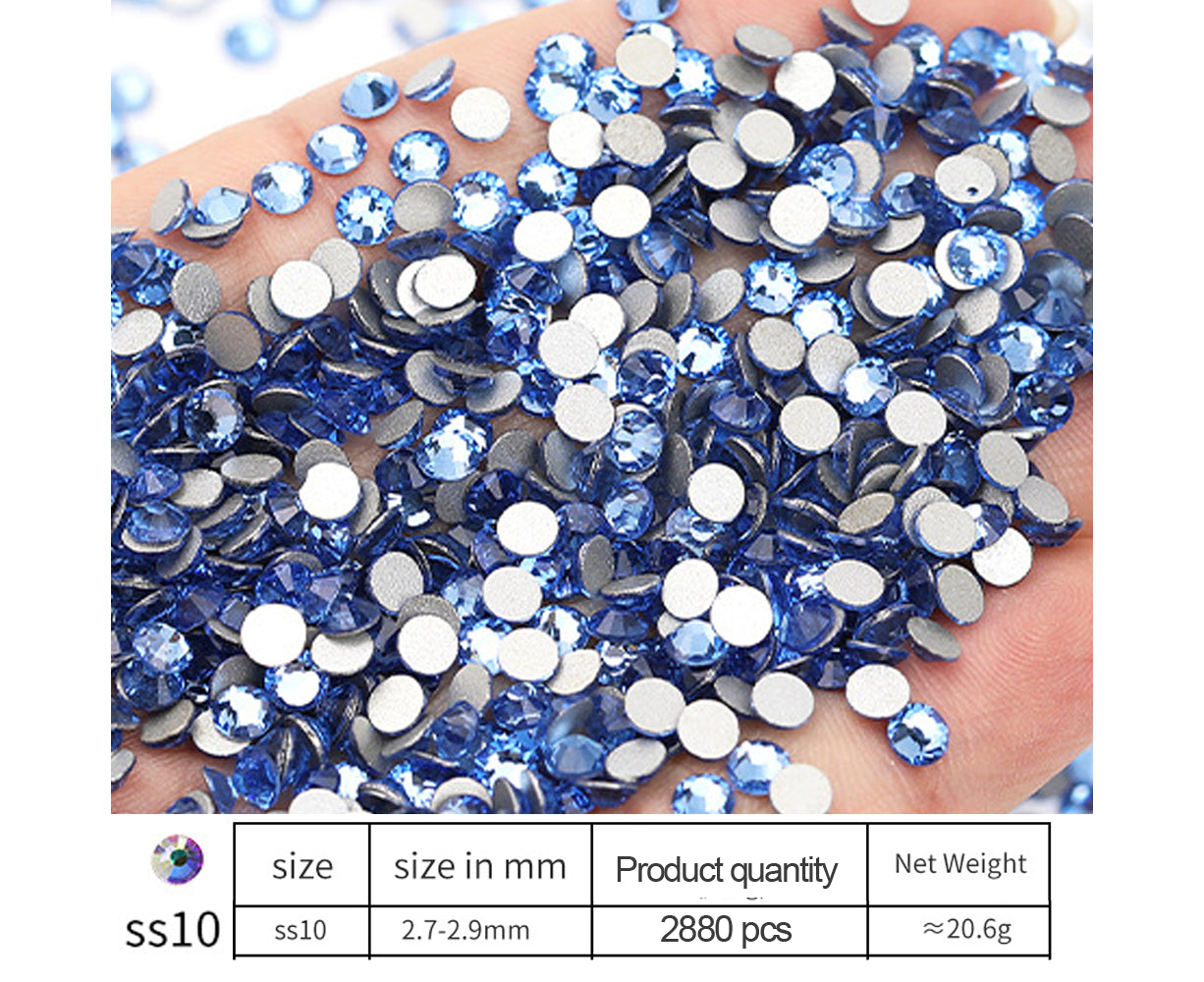 Crystal Glass Hotfix Rhinestones, for Crafts Clothes Costumes Shoes Jewelry, round Glass Gems